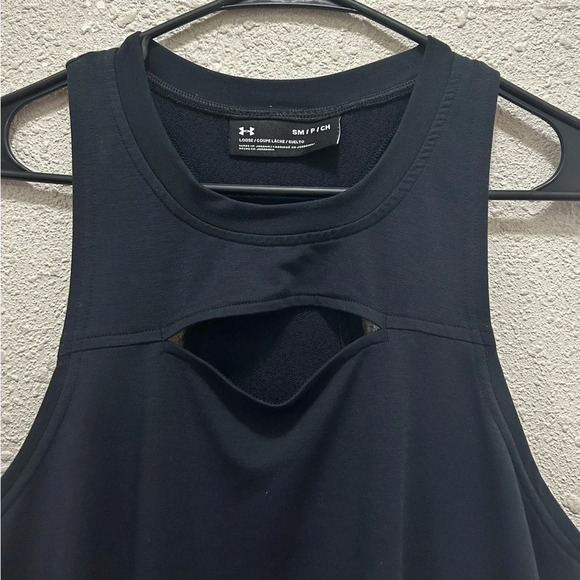 Under Armour UA Modal Terry Tunic Black Tank Top Small - Picture 6 of 8
